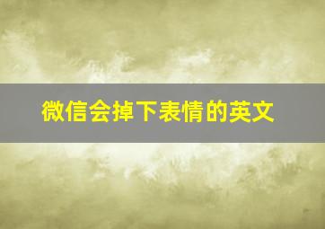 微信会掉下表情的英文