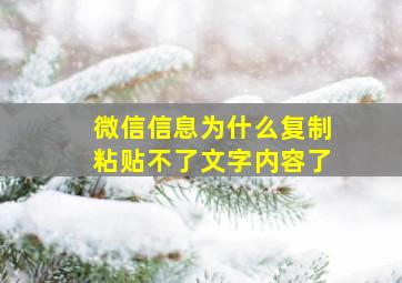 微信信息为什么复制粘贴不了文字内容了