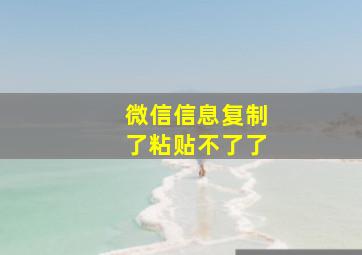 微信信息复制了粘贴不了了