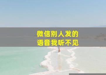 微信别人发的语音我听不见