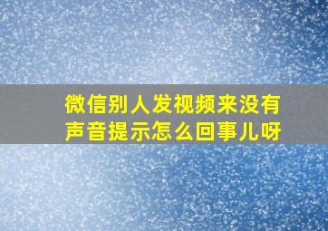 微信别人发视频来没有声音提示怎么回事儿呀