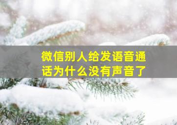 微信别人给发语音通话为什么没有声音了