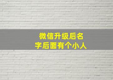 微信升级后名字后面有个小人