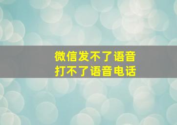 微信发不了语音打不了语音电话