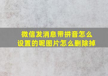 微信发消息带拼音怎么设置的呢图片怎么删除掉