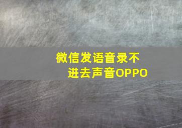 微信发语音录不进去声音OPPO