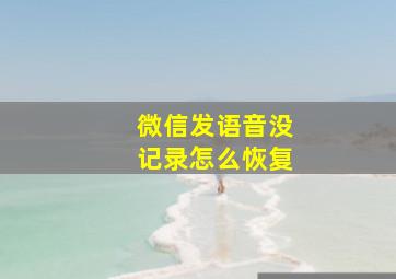 微信发语音没记录怎么恢复