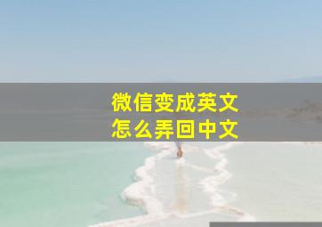 微信变成英文怎么弄回中文