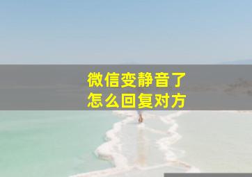 微信变静音了怎么回复对方