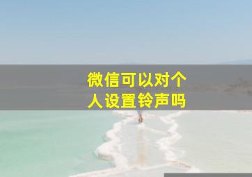 微信可以对个人设置铃声吗