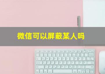 微信可以屏蔽某人吗