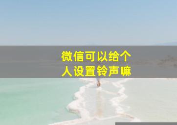 微信可以给个人设置铃声嘛