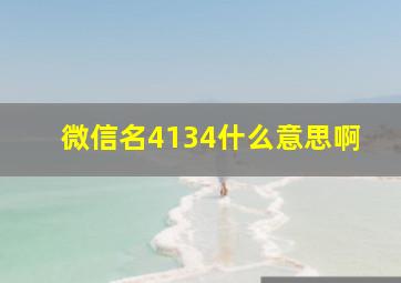 微信名4134什么意思啊