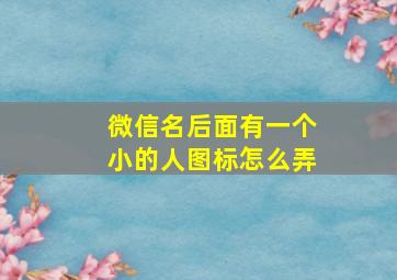 微信名后面有一个小的人图标怎么弄