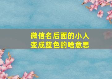 微信名后面的小人变成蓝色的啥意思