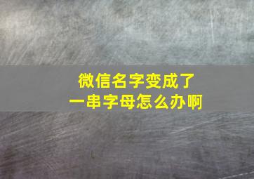 微信名字变成了一串字母怎么办啊