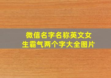 微信名字名称英文女生霸气两个字大全图片