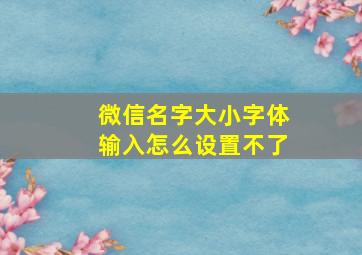 微信名字大小字体输入怎么设置不了