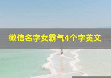 微信名字女霸气4个字英文