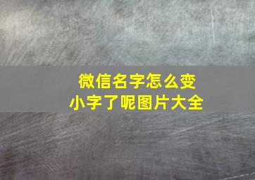 微信名字怎么变小字了呢图片大全