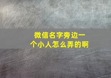 微信名字旁边一个小人怎么弄的啊