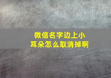 微信名字边上小耳朵怎么取消掉啊