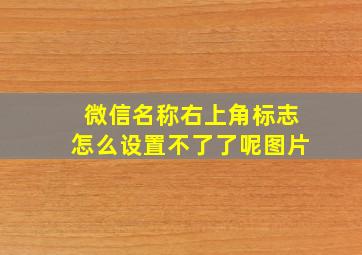 微信名称右上角标志怎么设置不了了呢图片