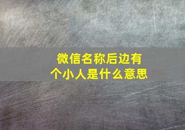 微信名称后边有个小人是什么意思