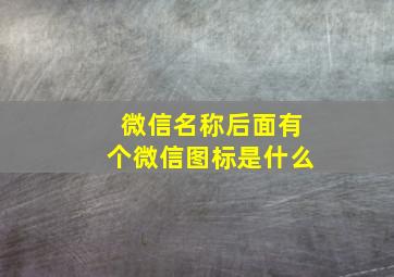 微信名称后面有个微信图标是什么