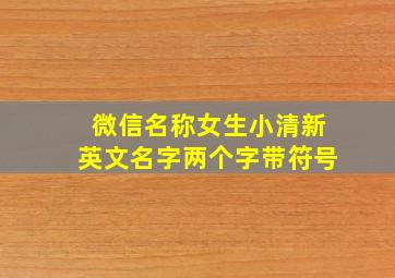 微信名称女生小清新英文名字两个字带符号