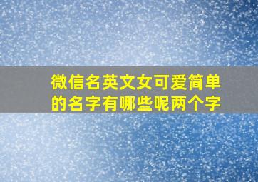 微信名英文女可爱简单的名字有哪些呢两个字