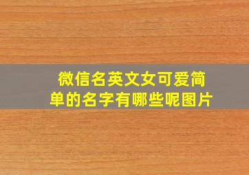 微信名英文女可爱简单的名字有哪些呢图片