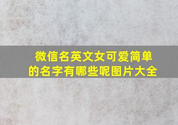 微信名英文女可爱简单的名字有哪些呢图片大全