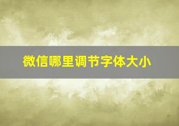 微信哪里调节字体大小