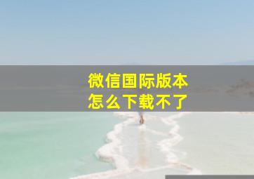 微信国际版本怎么下载不了