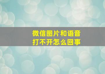 微信图片和语音打不开怎么回事