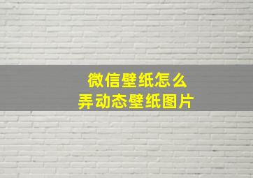 微信壁纸怎么弄动态壁纸图片