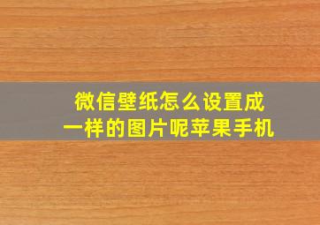 微信壁纸怎么设置成一样的图片呢苹果手机