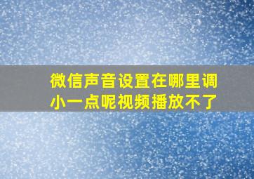 微信声音设置在哪里调小一点呢视频播放不了