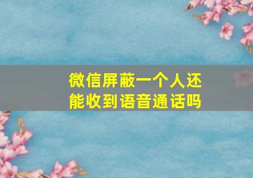 微信屏蔽一个人还能收到语音通话吗