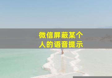 微信屏蔽某个人的语音提示