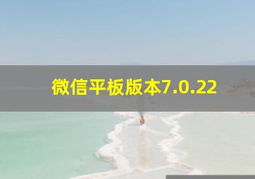 微信平板版本7.0.22