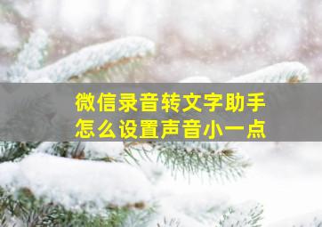 微信录音转文字助手怎么设置声音小一点