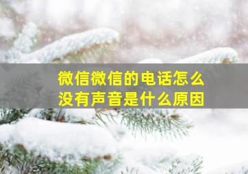 微信微信的电话怎么没有声音是什么原因