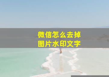 微信怎么去掉图片水印文字