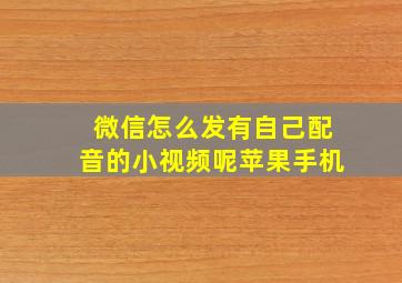 微信怎么发有自己配音的小视频呢苹果手机