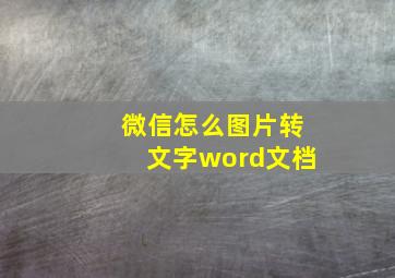 微信怎么图片转文字word文档