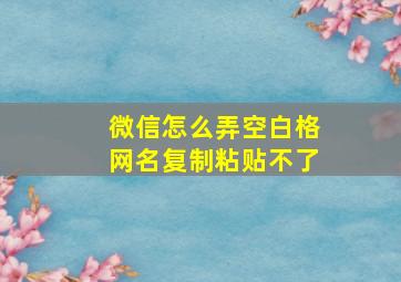 微信怎么弄空白格网名复制粘贴不了