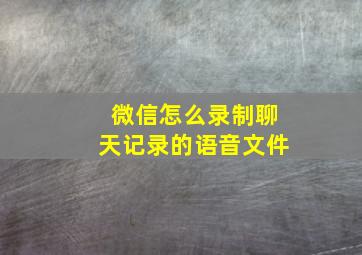 微信怎么录制聊天记录的语音文件