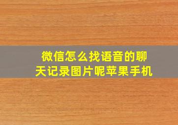 微信怎么找语音的聊天记录图片呢苹果手机